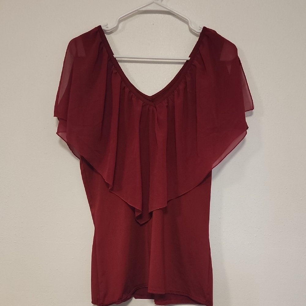 Elegant Burgundy Women's Top
